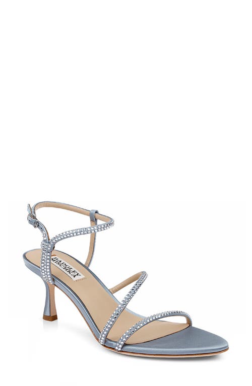 Badgley Mischka Collection Julianna Ankle Strap Sandal in Ice Satin 