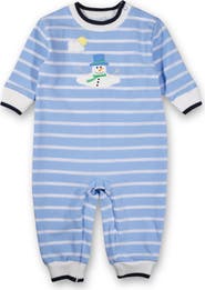 Florence Eiseman Stripe Knit Longall With Melting Snowman