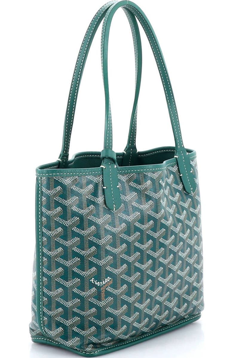 Pre-Owned Goyard Anjou Reversible Tote Coated Canvas Mini, Alternate, color, Green