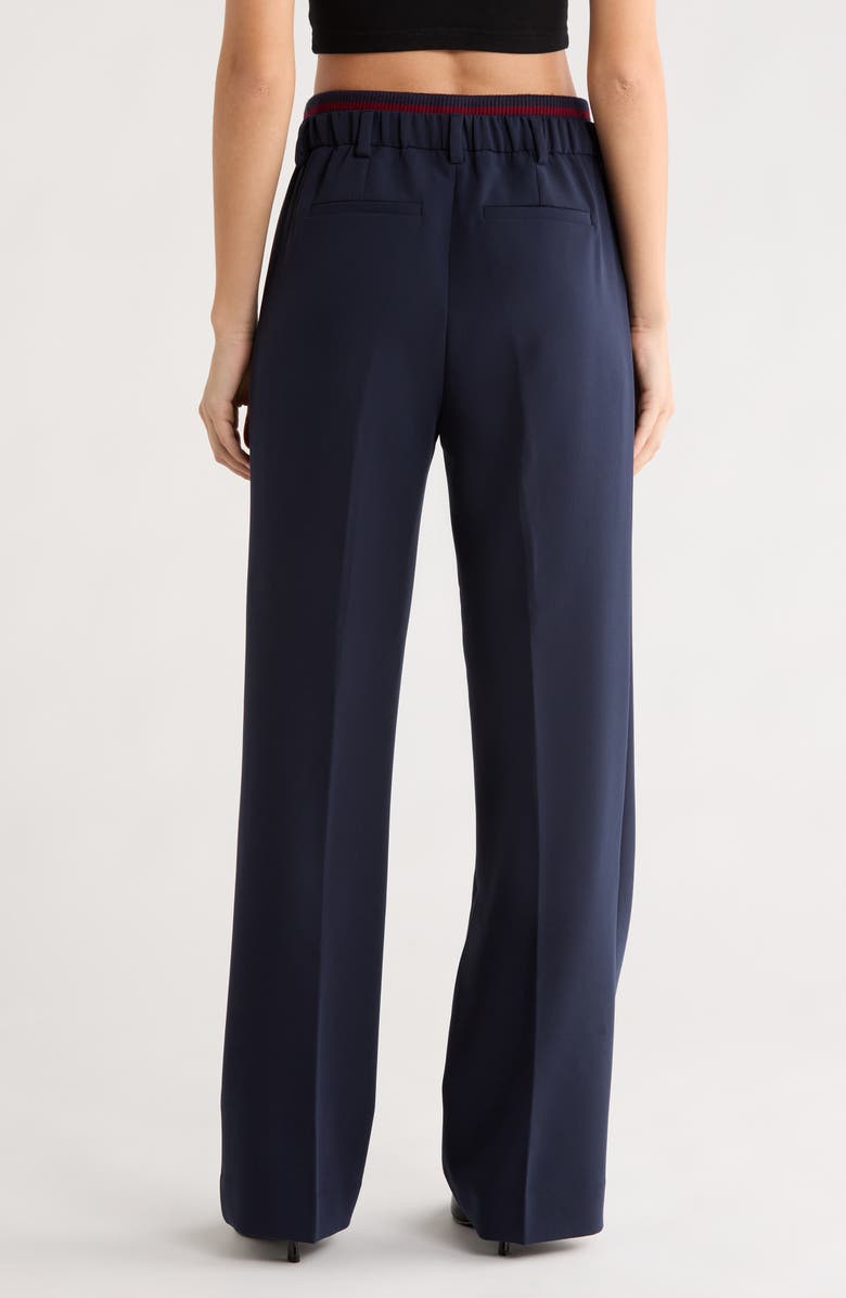 Favorite Daughter The Varsity Wide Leg Pants, Alternate, color, Navy/ Vino