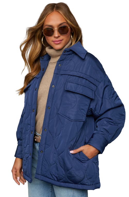 Vici Collection Chilly Morning Onion Quilted Jacket In Blue