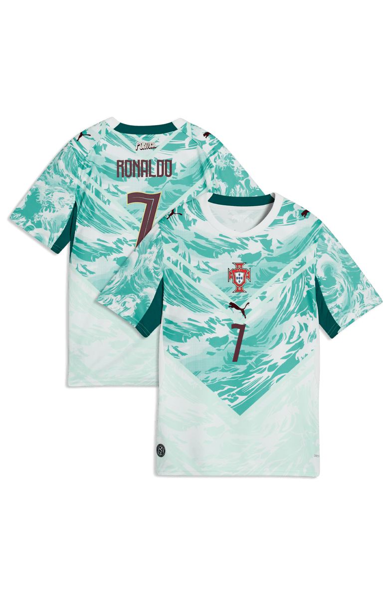 PUMA Youth Puma Cristiano Ronaldo White Portugal National Team 2026 Away Replica Jersey, Main, color, White