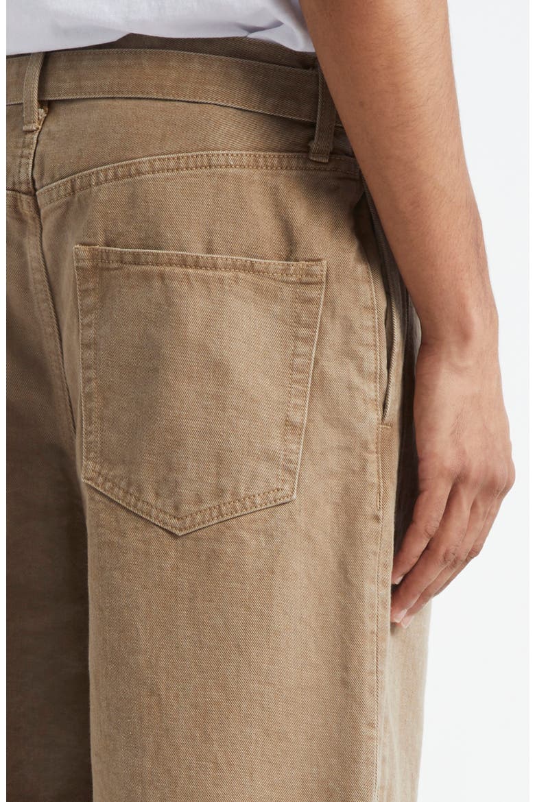 Belted Denim Pants, Alternate, color, BEIGE