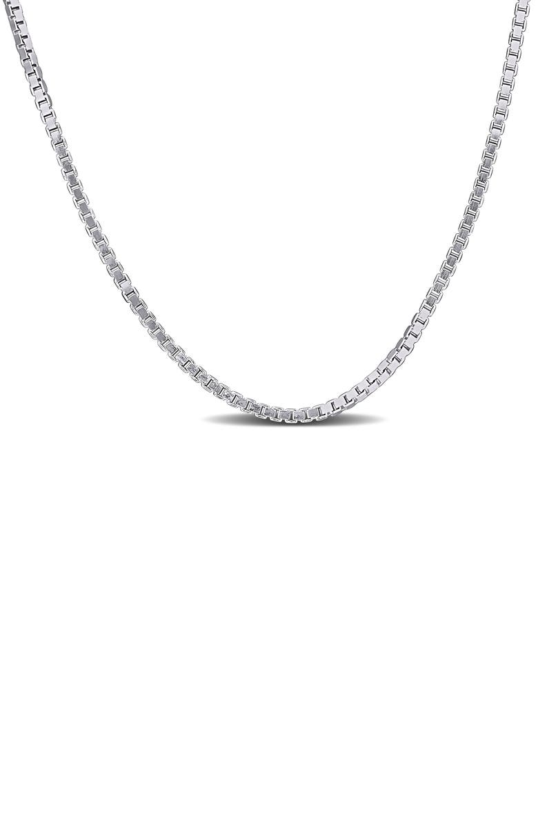 DELMAR Box Link Chain Necklace, 1.10mm, Main, color, Silver