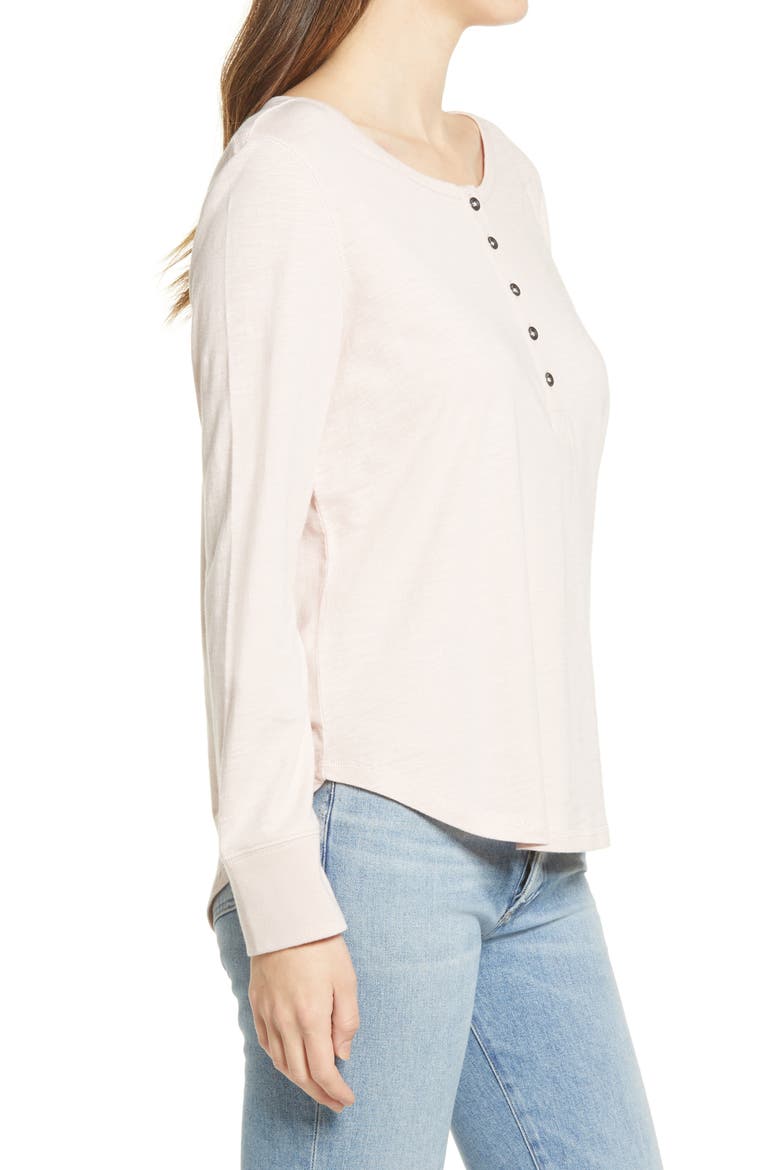 Ribbon Henley Shirt, Alternate, color, PINK SMOKE