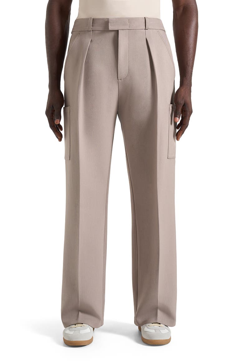 Luca Relaxed Fit Pleated Pocket Trousers, Main, color, Beige