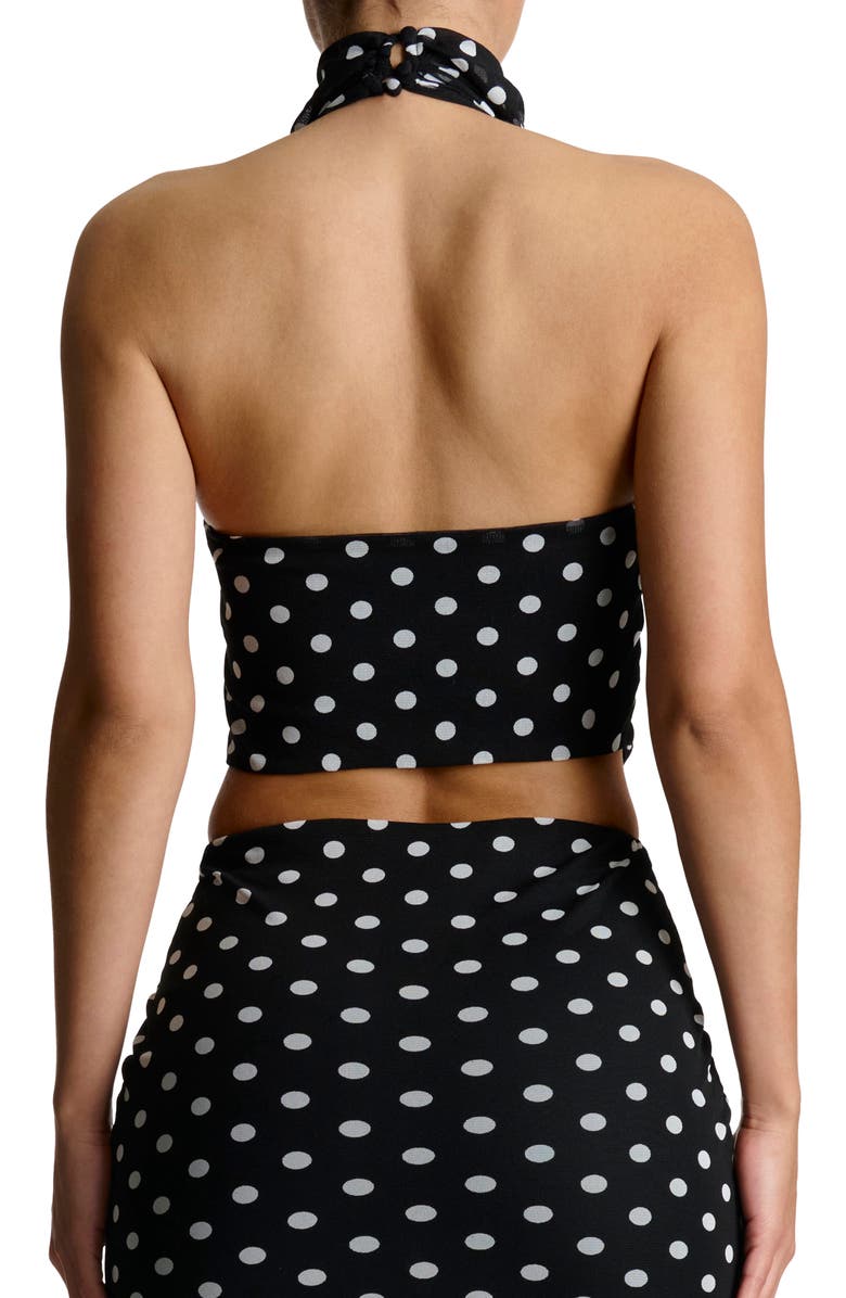 Naked Wardrobe Polka Dot Halter Crop Top, Alternate, color,