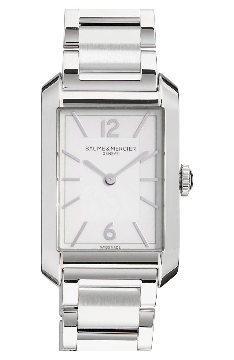 Baume & Mercier Hampton Bracelet Watch, 43mm, Main, color, Opaline White/ Silver