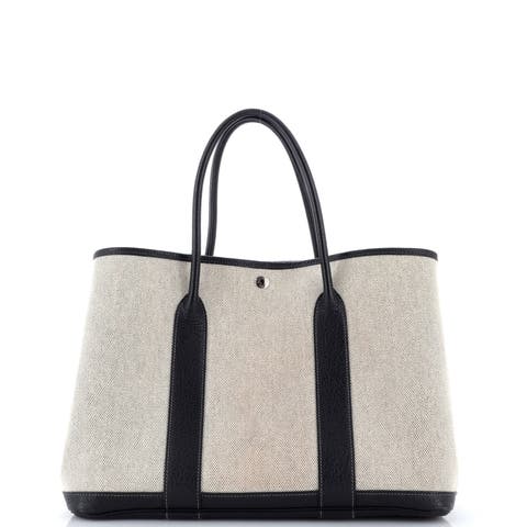 Garden Party Tote Toile And Leather 36
