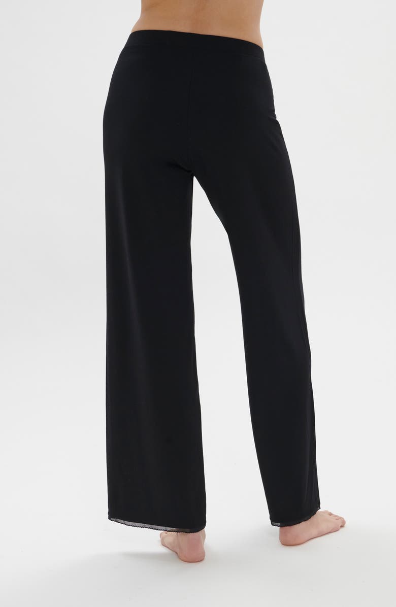 Simone Perele Aurore Straight Leg Pajama Pants, Alternate, color, Black