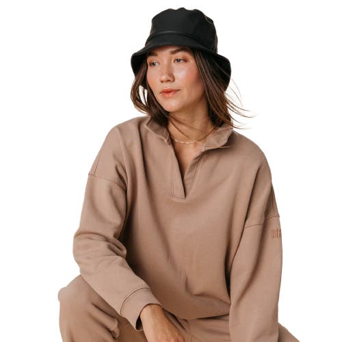 Ocio Organic Cotton Teddy Polo Crew In Brown