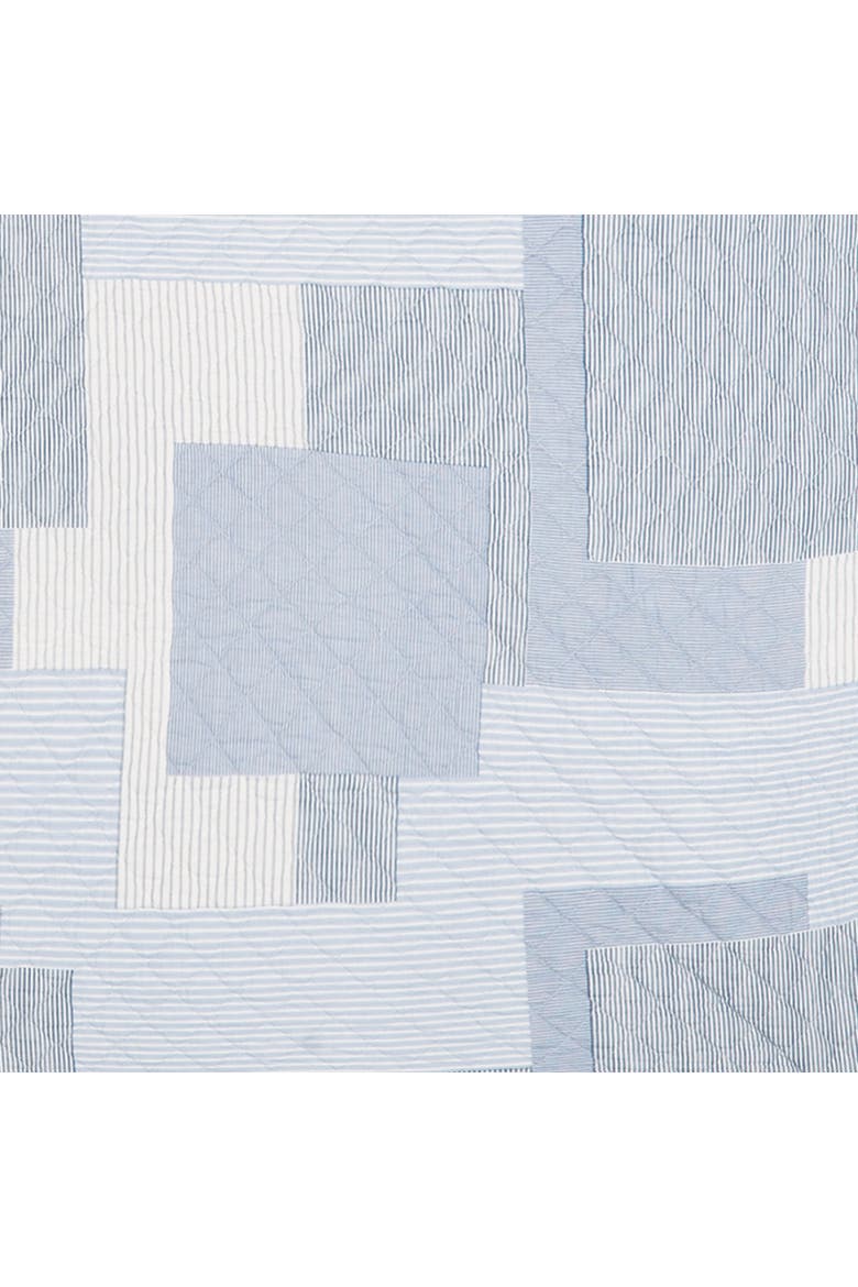Asher Stripe Cotton Quilted 48" x 60" Throw Blanket, Alternate, color, Blue