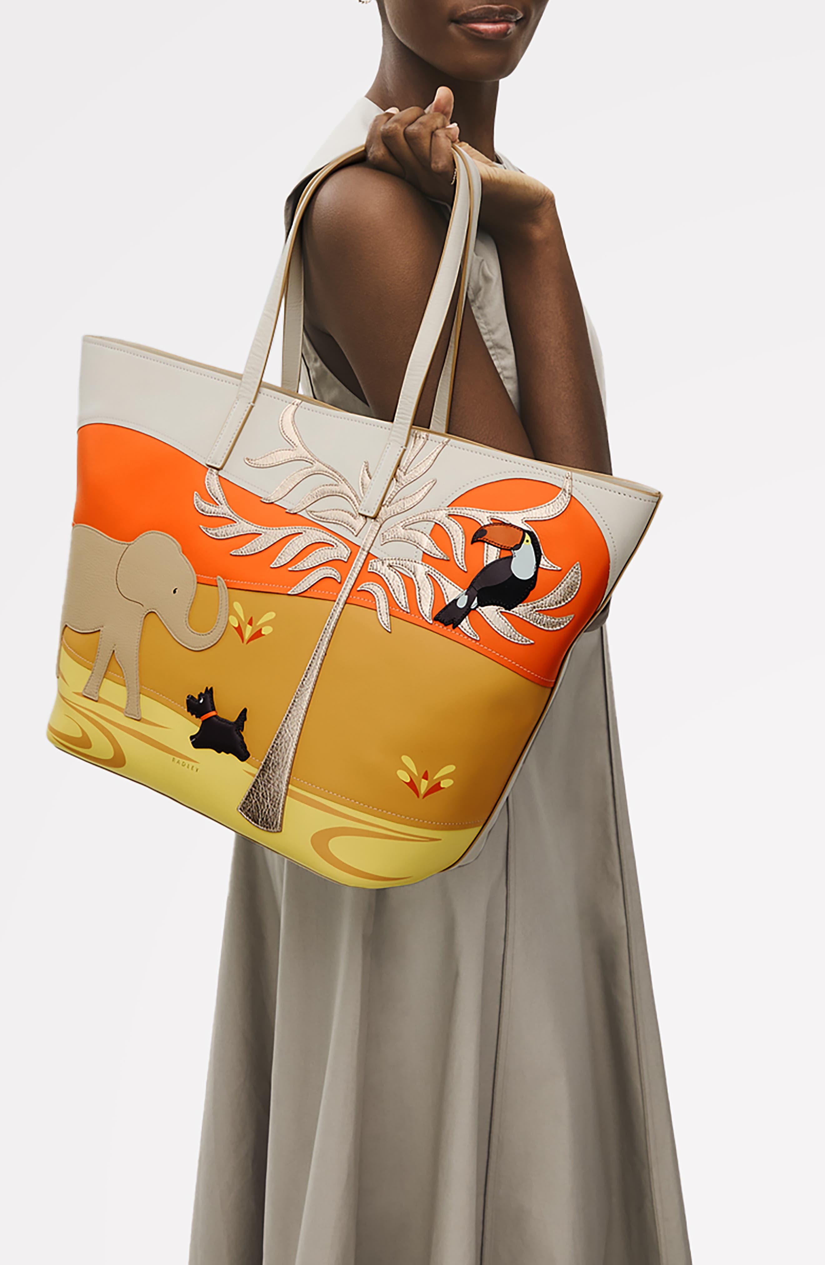 Radley On Safari Large Zip Top Tote Bag, Alternate, color, Chalk