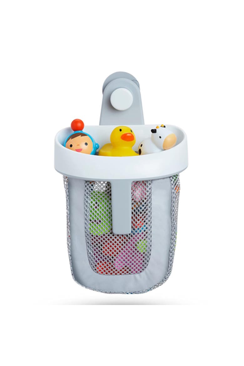Mesh Hanging Bath Toy Storage Organizer with Suction Cup, Main, color, Grey