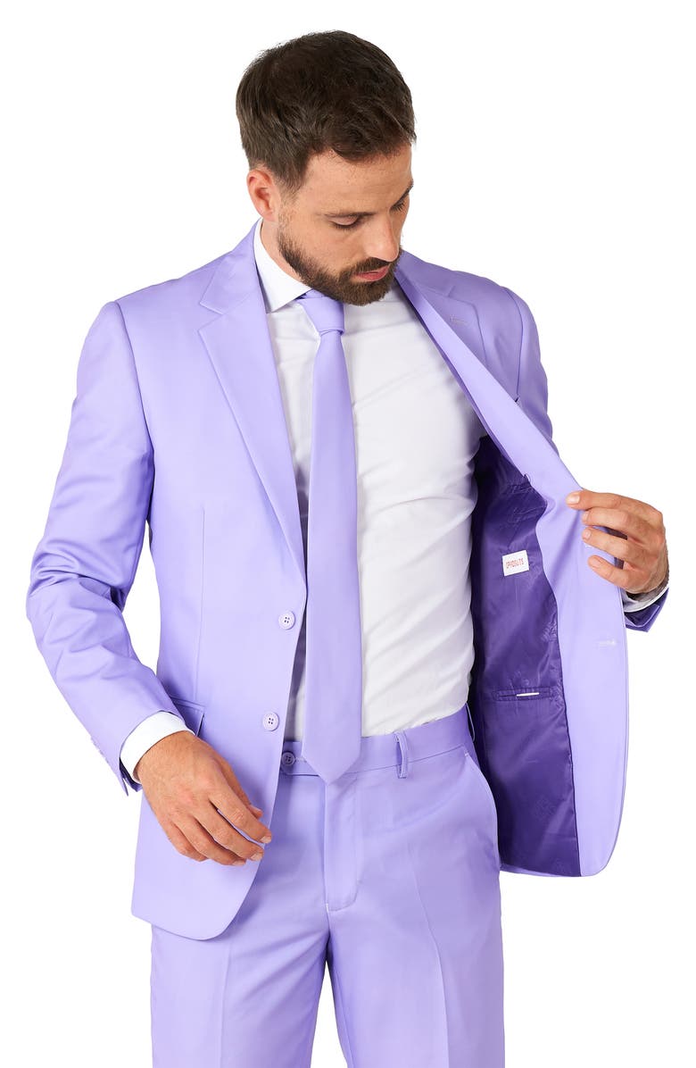 OppoSuits Lavish Lavender Trim Fit Suit & Tie, Alternate, color, Lavender