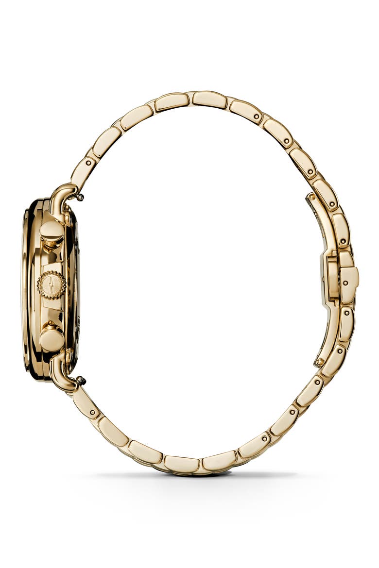 Runwell Mother-of-Pearl Chronograph Bracelet Watch, 37mm, Alternate, color, WHITE MOTHER OF PEARL/ GOLD