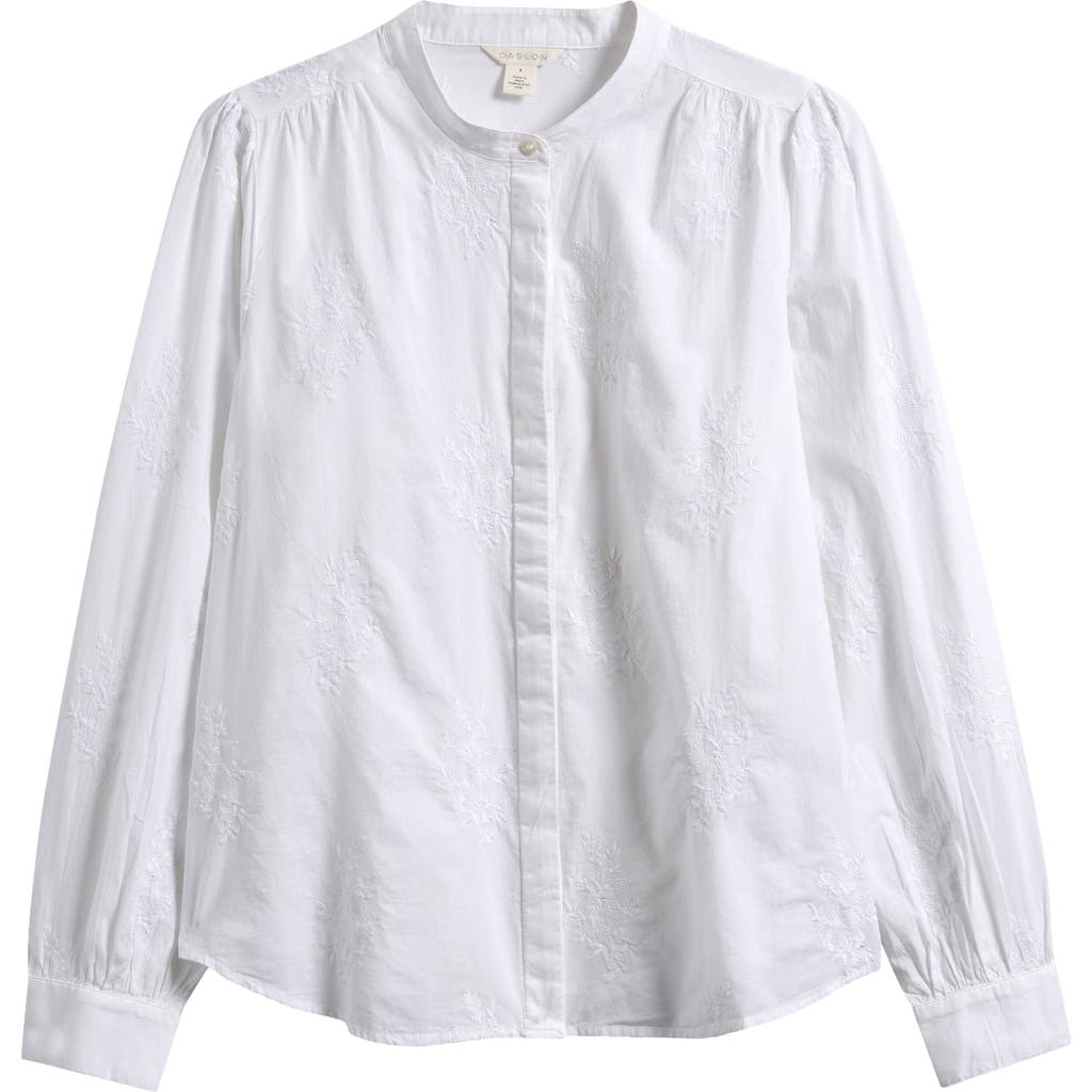 Caslonr Caslon(r) Embroidered Cotton Button-up Shirt In White