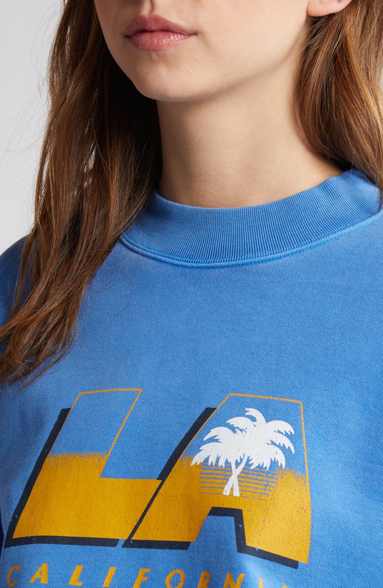 FRAME Los Angeles Cotton Blend Sweatshirt, Alternate, color, Washed Bright Blue