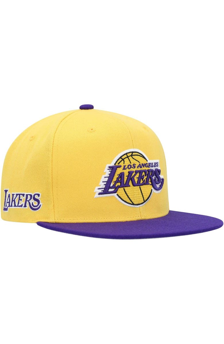 Mitchell & Ness Men's Mitchell & Ness Gold/Purple Los Angeles Lakers Side Core 2.0 Snapback Hat, Main, color, Gold
