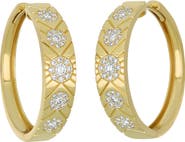 Bony Levy Cleo Diamond Textured Hoop Earrings