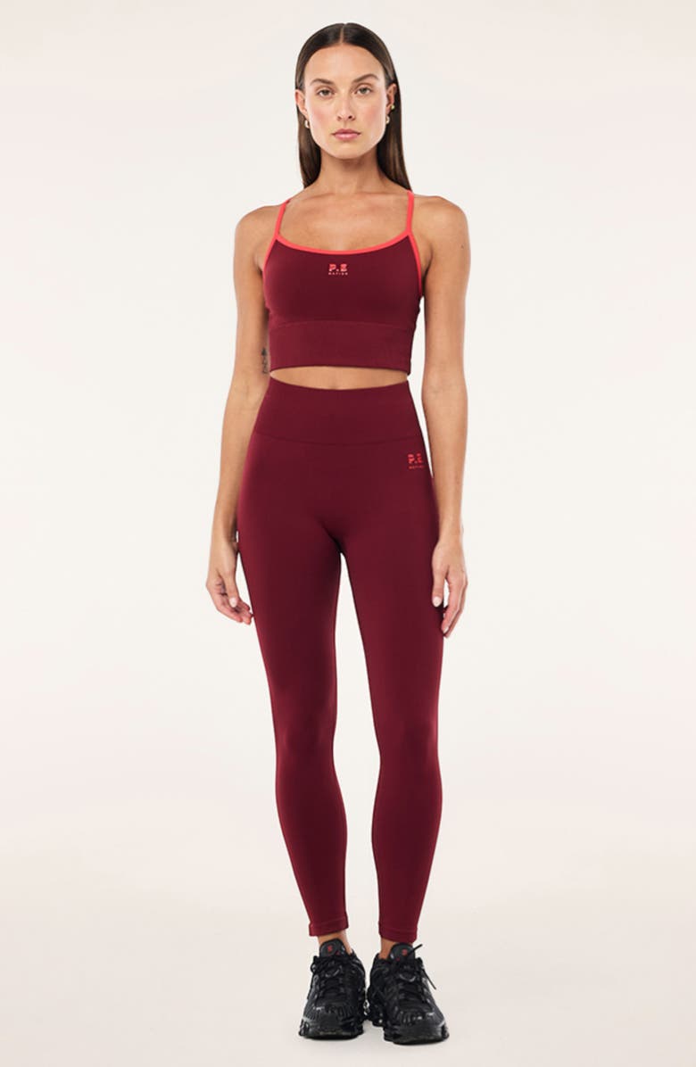 P.E Nation Release Seamless Crop Tank, Alternate, color, Cabernet / Strawberry