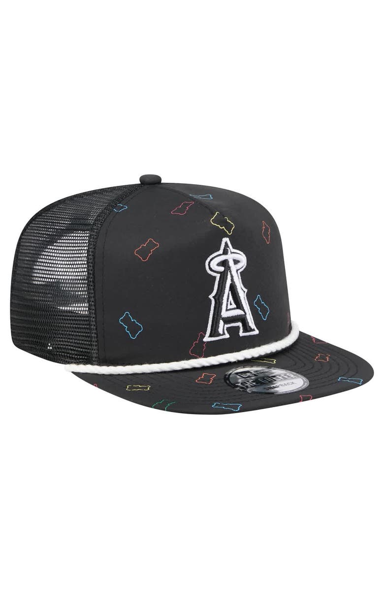 New Era Men's New Era Black Los Angeles Angels Gummy Golfer Trucker Adjustable Hat, Alternate, color, Black