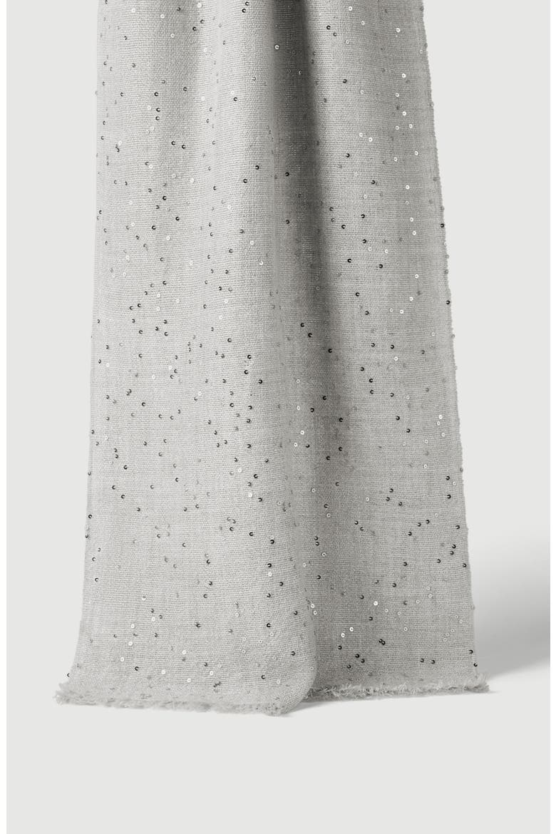 Cashmere and silk diamond yarn scarf, Main, color, Light Grey