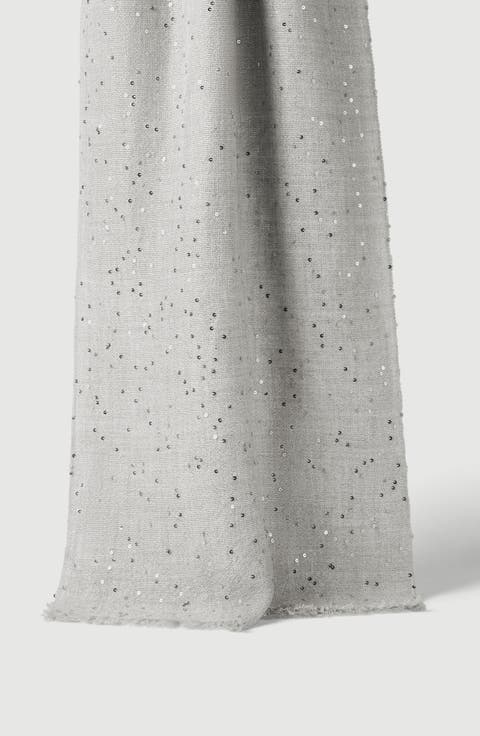 Cashmere and silk diamond yarn scarf