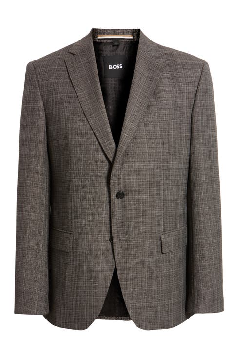 Hutson Slim Fit Brown Textured Wool Mélange Sport Coat