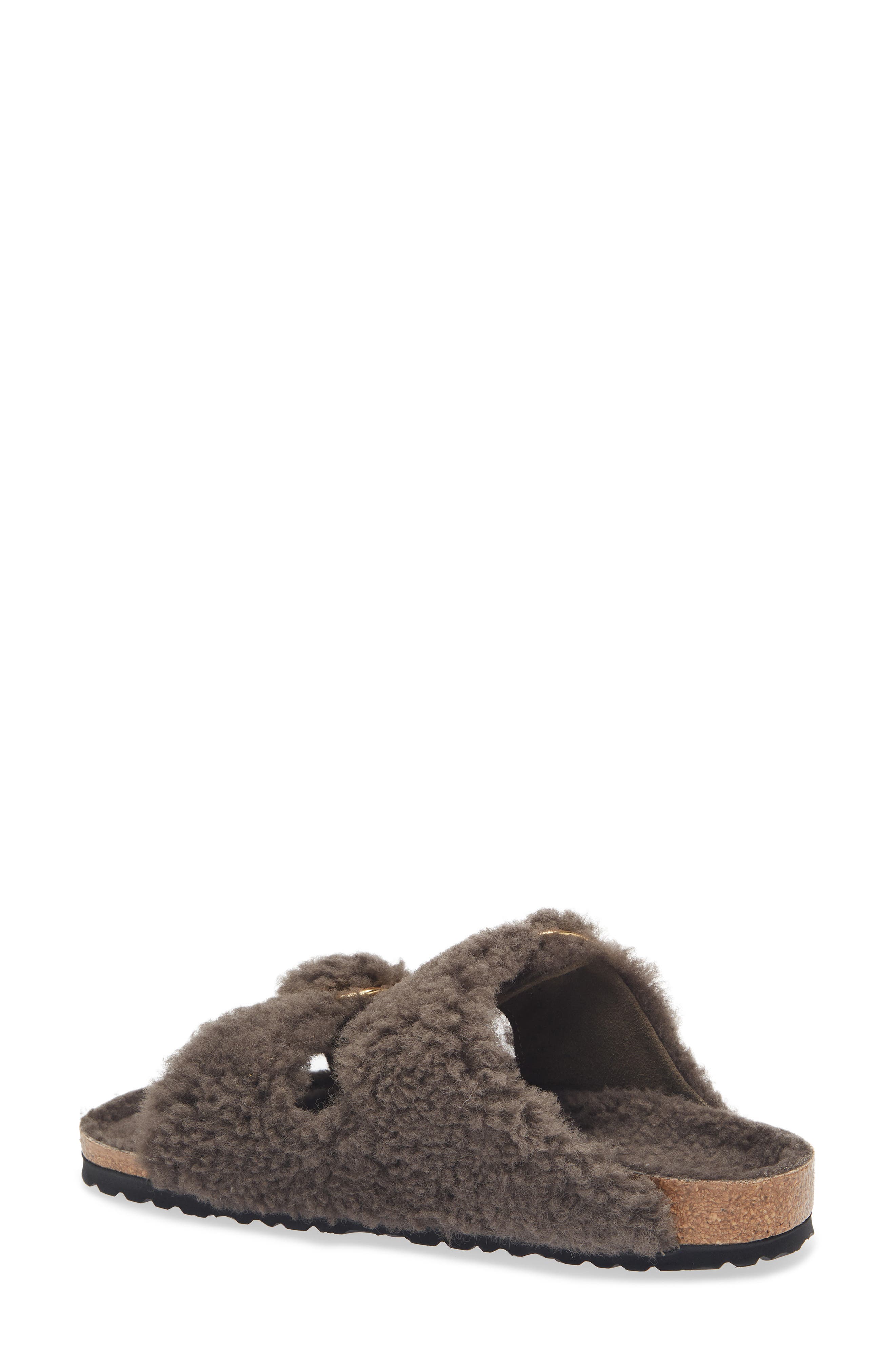 Arizona Big Buckle Genuine Shearling Slide Sandal, Alternate, color, CONCRETE GRAY
