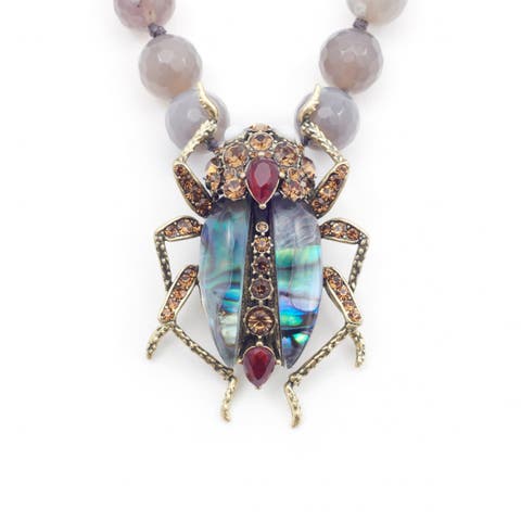 Bejewelled Beetle Statement Necklace