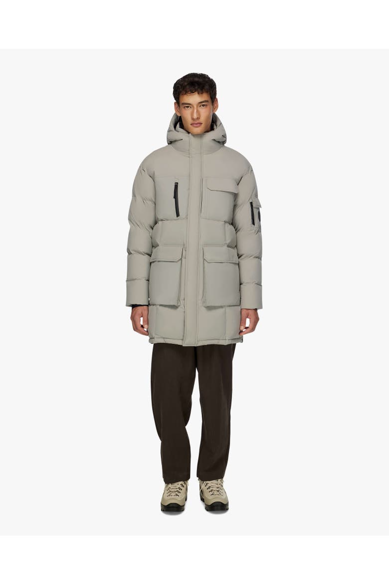 COMPASS | Hooded Recycled Down Winter Jacket, Alternate, color, Ice