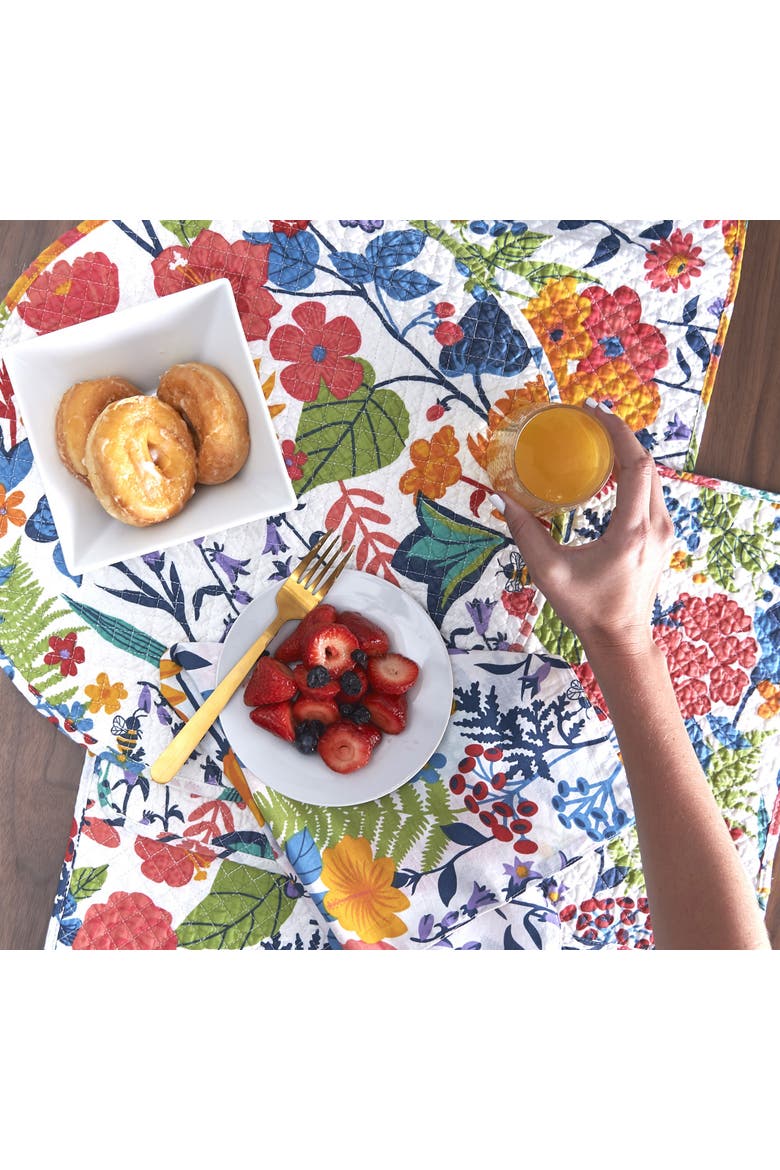 Quinn Cotton Floral Napkin Set of 4, Alternate, color, Blue