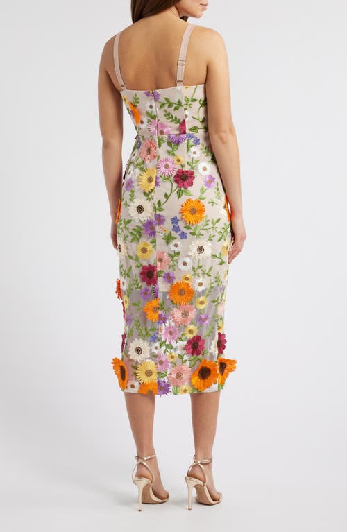 SAM EDELMAN SAM EDELMAN 3D FLORAL EMBROIDERED SHEATH 