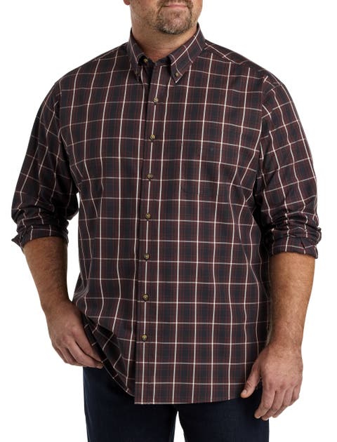 Big & Tall Easy-Care Large Plaid Sport Shirt