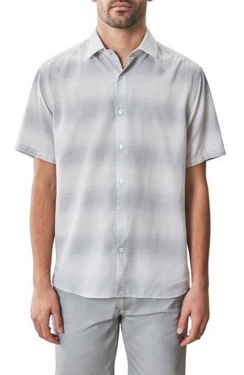 Robert Barakett Lasalle Short Sleeve Woven Button-up Shirt In Gray