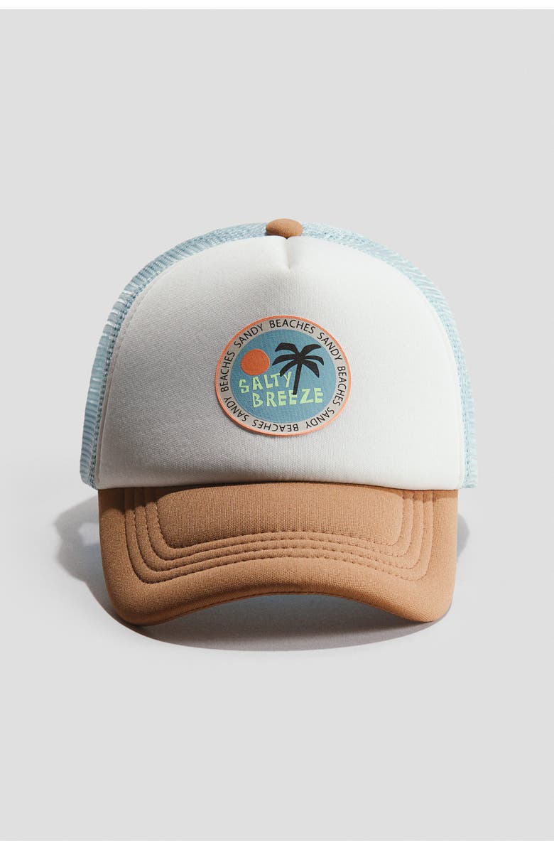 H&M Motif-detail Trucker Cap, Main, color, Light Turquoise/Salty Breeze