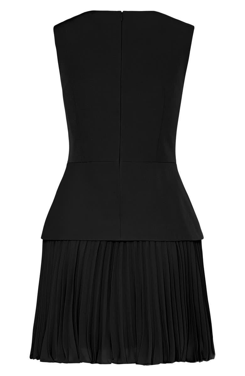 Milly Haddy Pleated Minidress, Alternate, color, Black