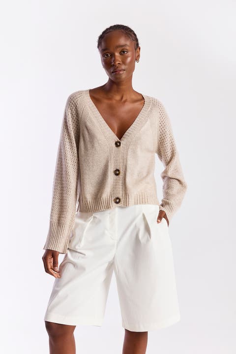 Natalie Deep V 100% Cashmere Cardigan