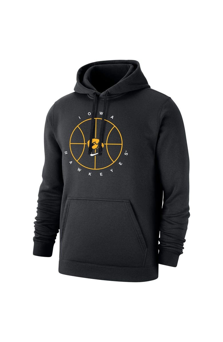 Nike Men's Nike Black Iowa Hawkeyes Basketball Icon Club Fleece Pullover Hoodie, Alternate, color, 