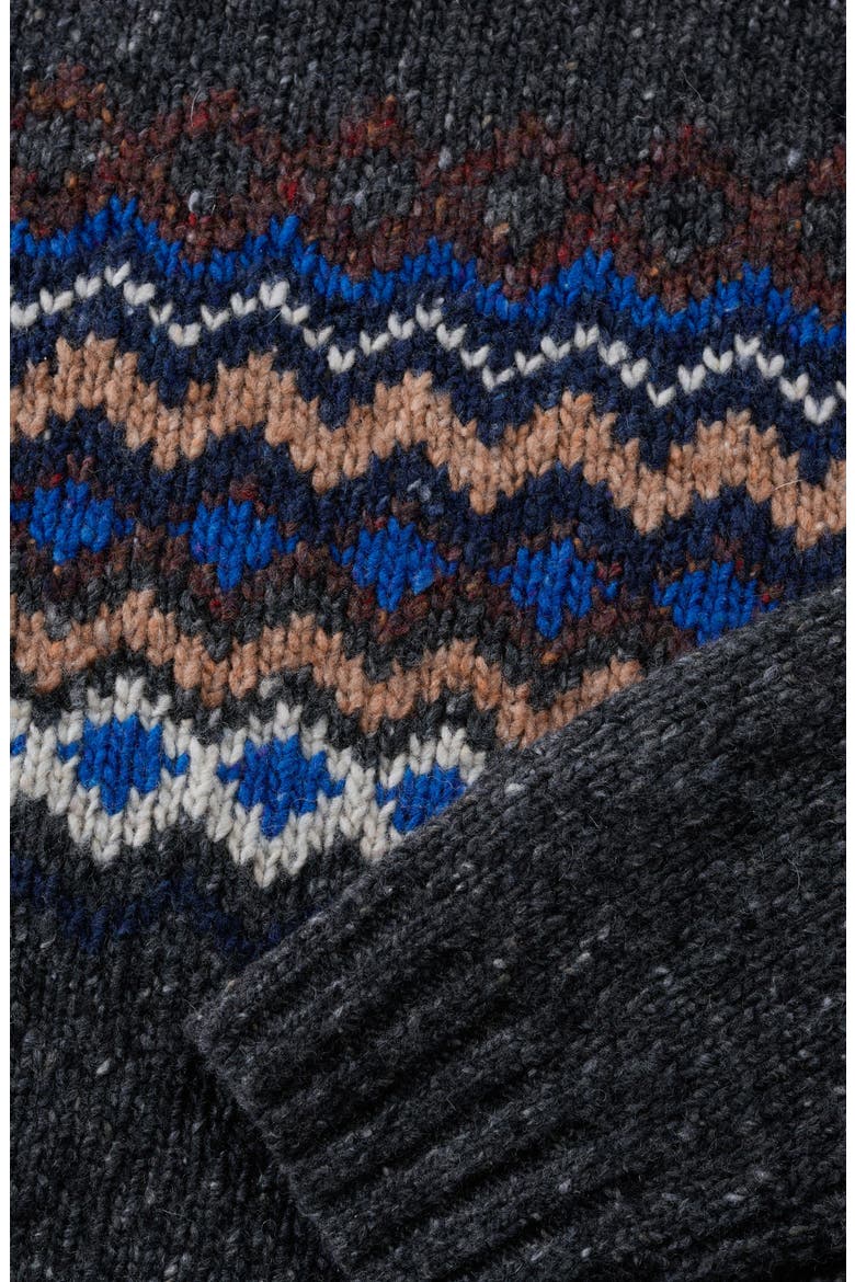 Golden Light Fair Isle Merino Wool Blend Crewneck Sweater, Alternate, color, KNIT SONATA COAL JETTY MIX