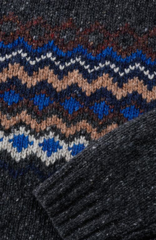 Seasalt Cornwall Golden Light Fair Isle Merino Wool Blend Crewneck Sweater In Black