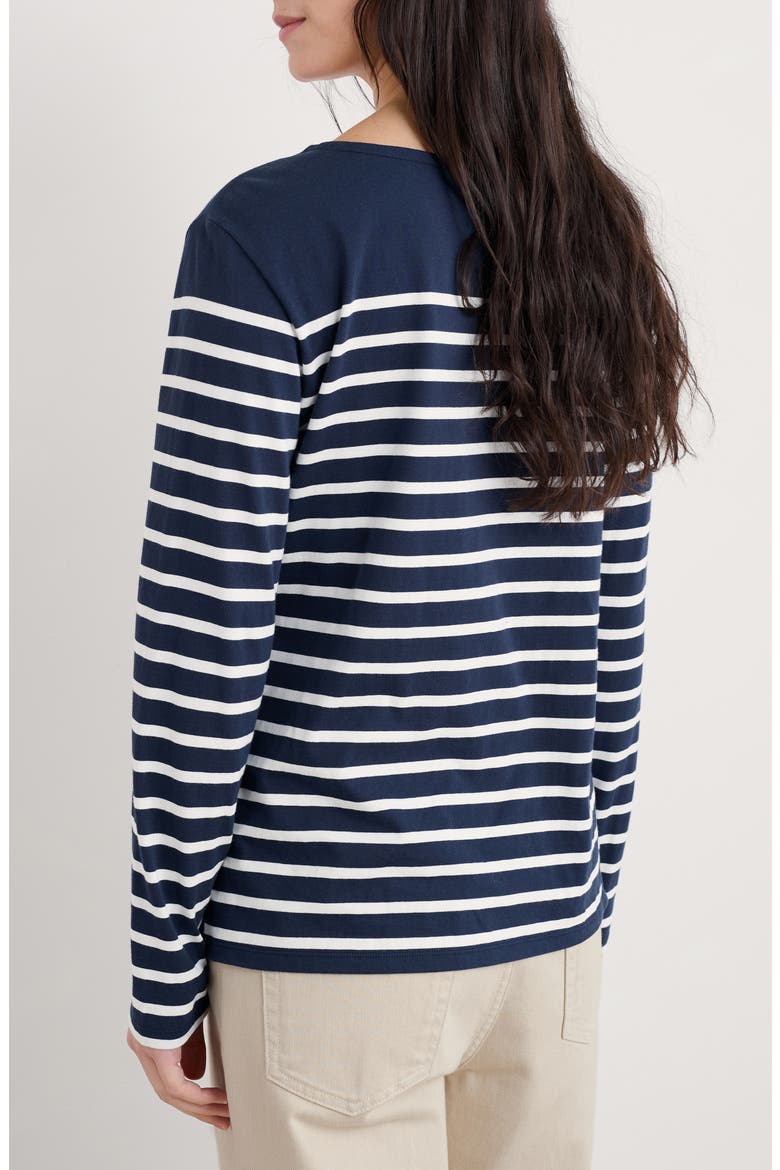 Sailor Stripe Long Sleeve Organic Cotton T-Shirt, Alternate, color, FALMOUTH BRETON MARITIME CHALK