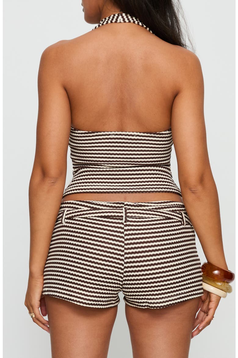 Olimpia Stripe O-Ring Halter Top, Alternate, color, BROWN STRIPE