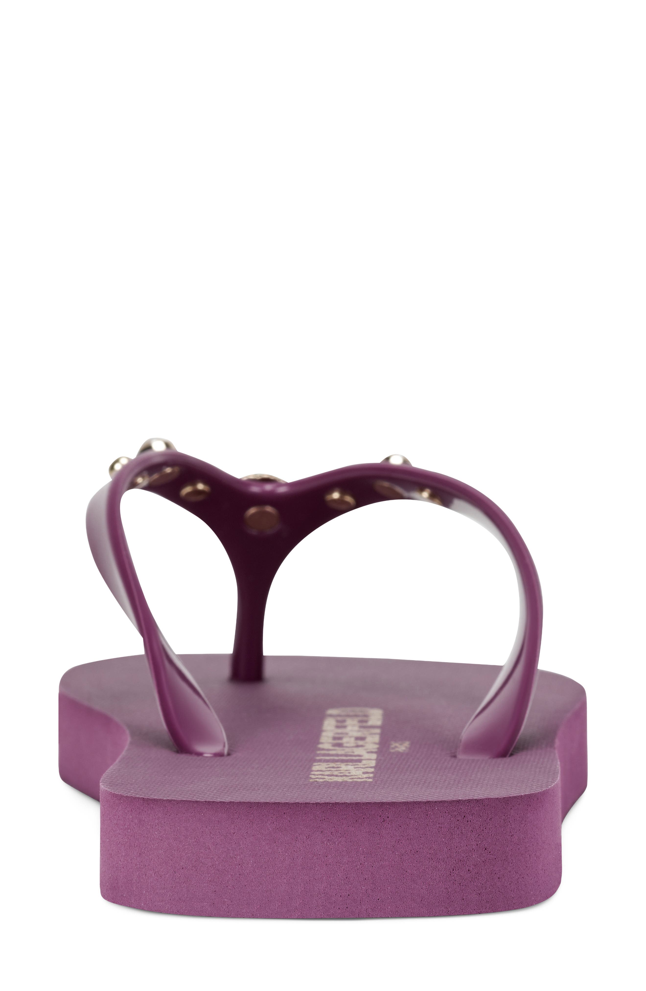 Zimia Button Flip Flop, Alternate, color, PURPLE POTION