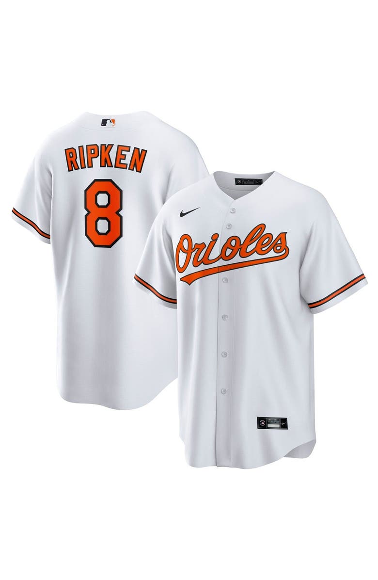 Nike Men's Nike Cal Ripken Jr. White Baltimore Orioles  Throwback Replica Player Jersey, Main, color, 