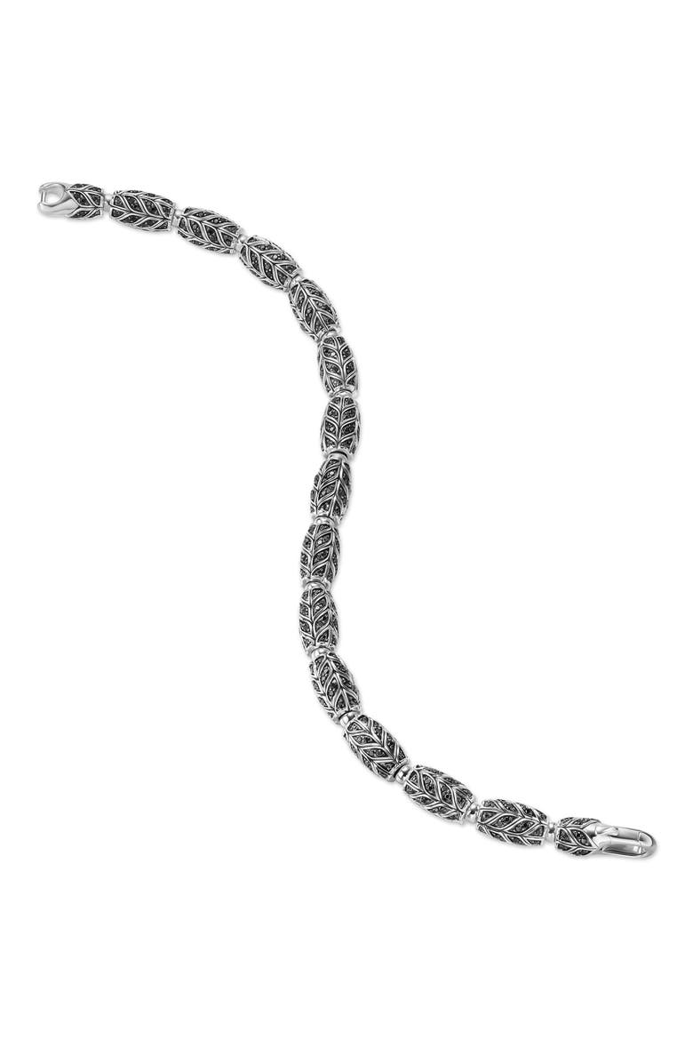 Men's Chevron Bead Bracelet in Sterling Silver, Alternate, color, SILVER PAVE