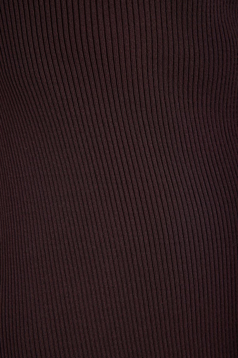 Azura Crisscross Back Sleeveless Rib Knit Bodycon Midi Sweater Dress, Alternate, color, Brown