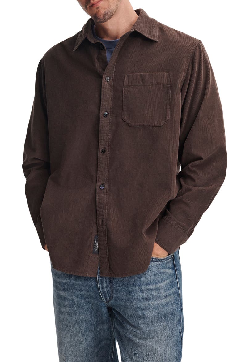 Relaxed Corduroy Shirt Jacket, Main, color, BLACK