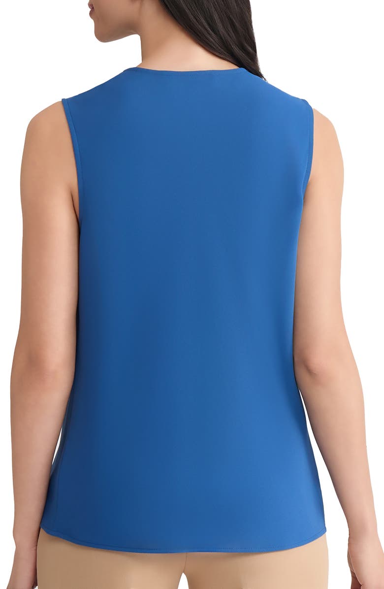 KASPER Drape Neck Sleeveless Crêpe de Chine Top, Alternate, color, Blue Night